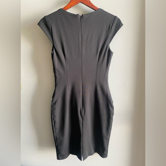 Le Chateau Little Black Dress - midi, cap sleeve, wrap detail - Picture 2 of 10